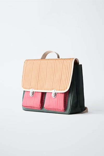 MULTICOLORED STRIPE SCHOOL SATCHEL