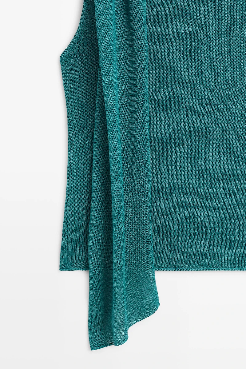 High neck top with scarf detail