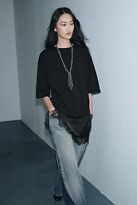 T-SHIRT BIMATIÈRE DENTELLE