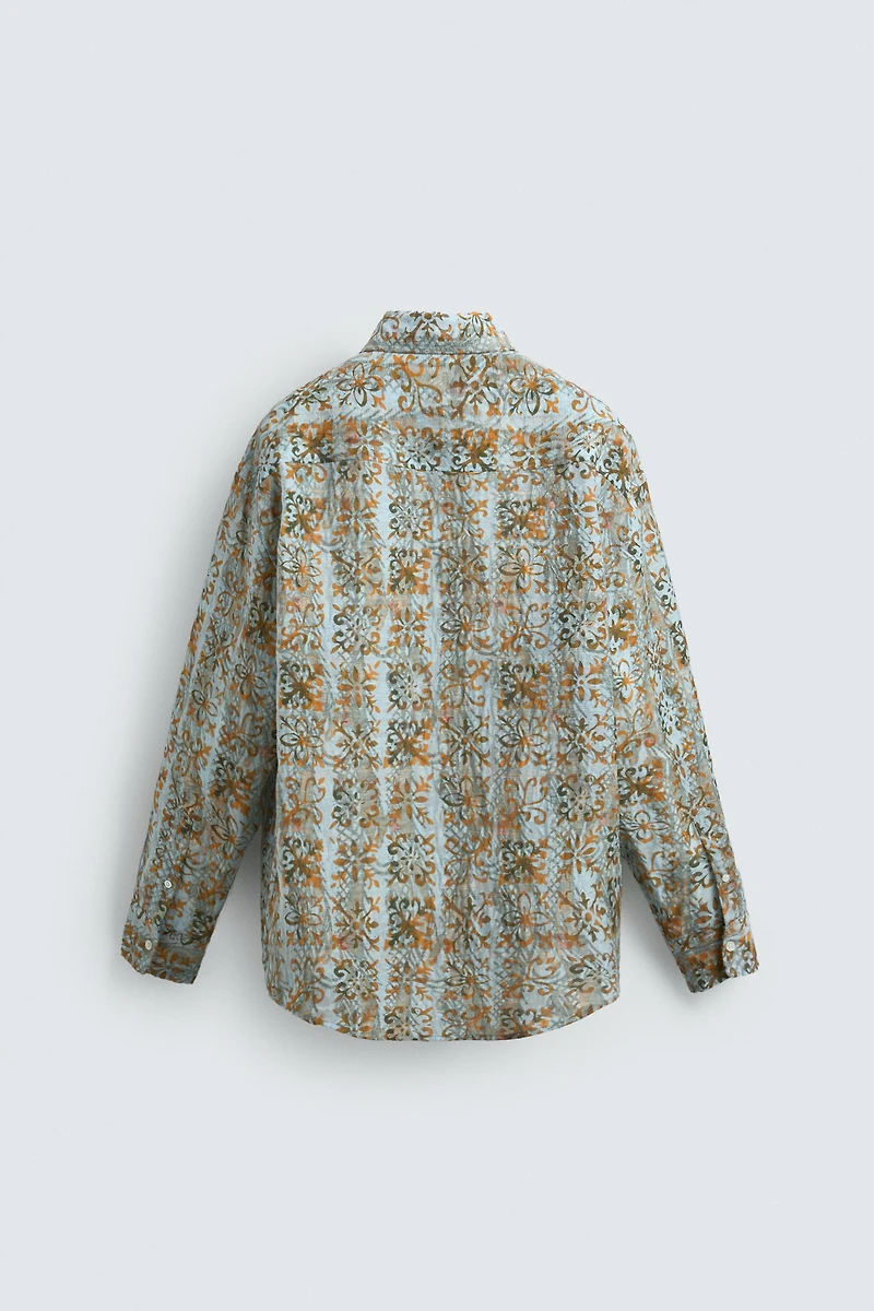 RELAXED FIT GEOMETRIC PRINT SHIRT