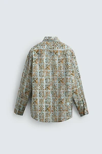 RELAXED FIT GEOMETRIC PRINT SHIRT