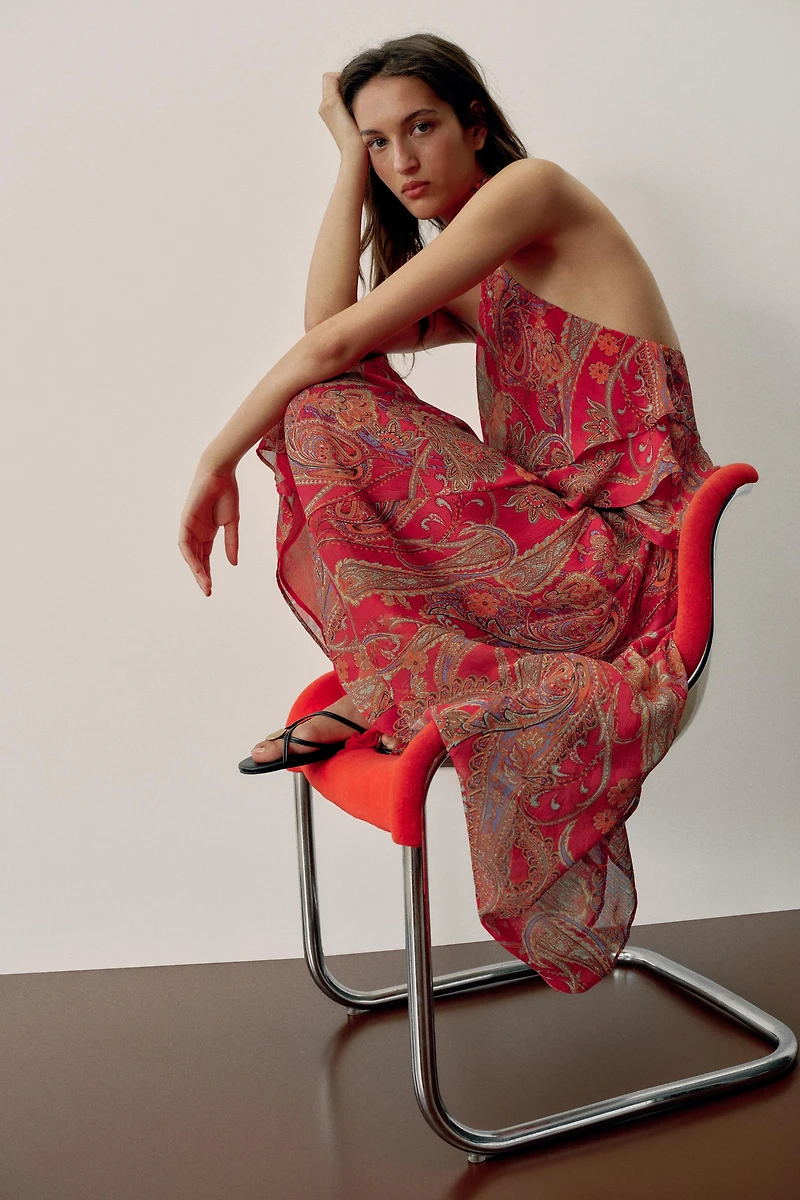 BELTED PRINTED SKIRT