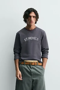 RIBBED WASHED PRINTED T-SHIRT