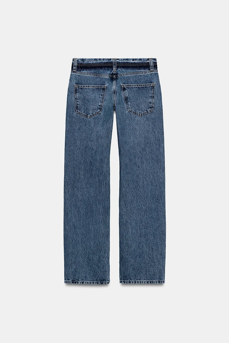 ZW COLLECTION LOW-RISE STRAIGHT LEG JEANS