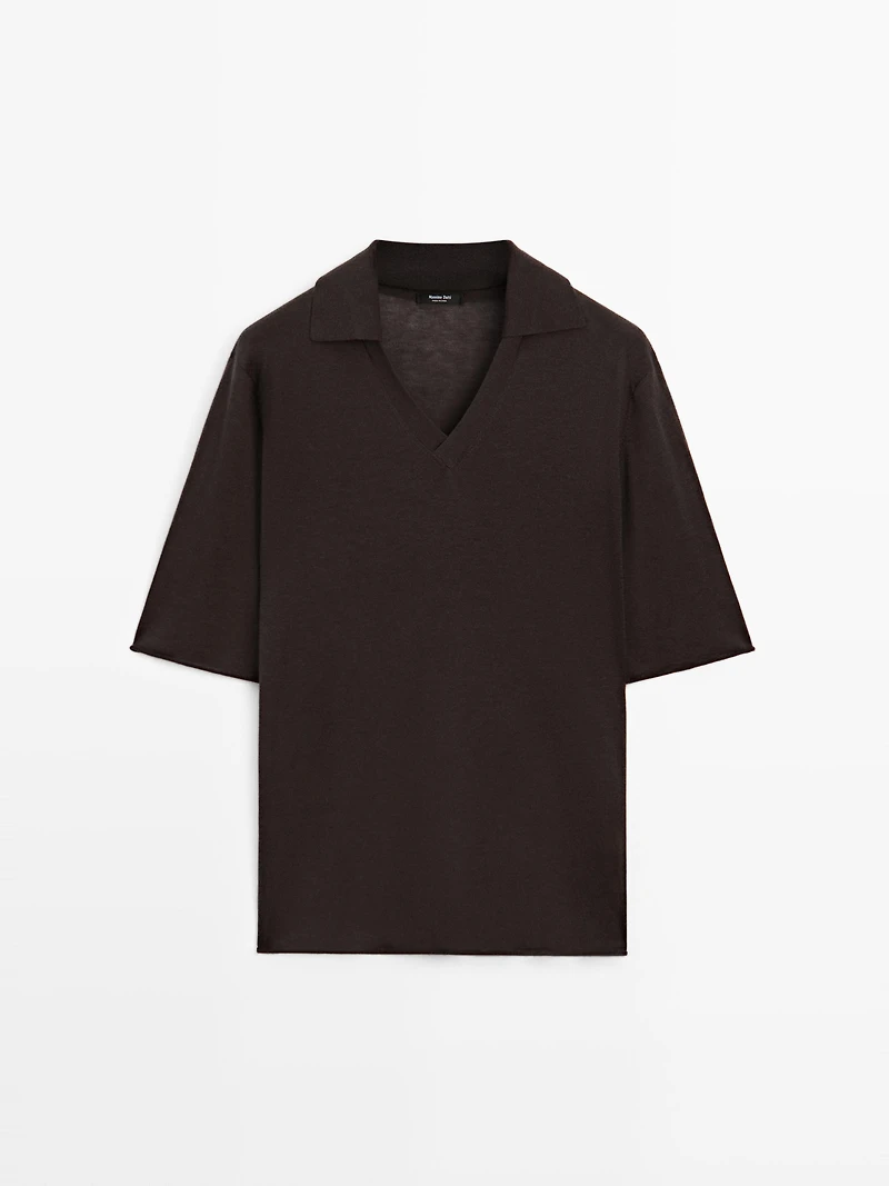 Oversize silk and wool blend knit sweater