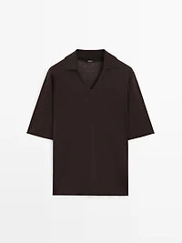 Oversize silk and wool blend knit sweater