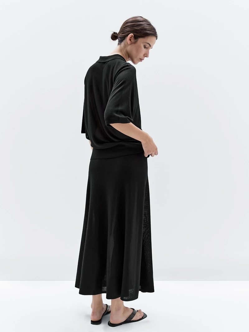 Flowing cape-style polo shirt