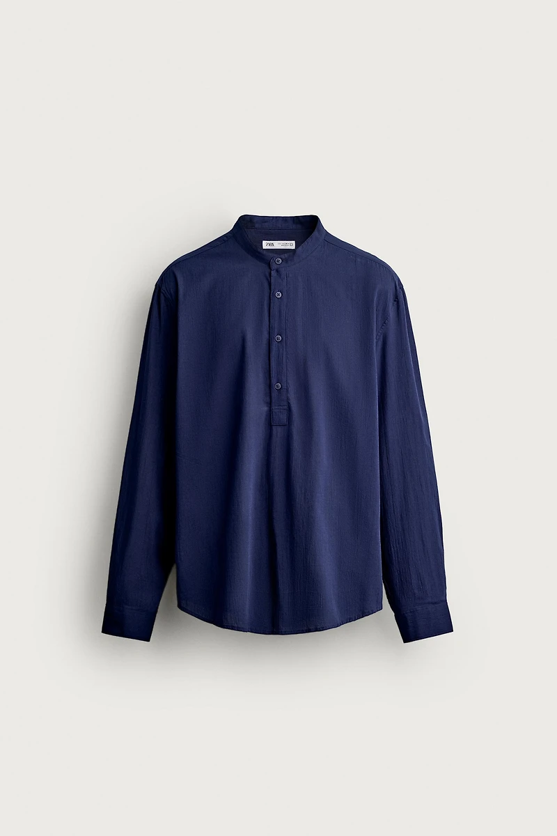 WRINKLED EFFECT POLO SHIRT