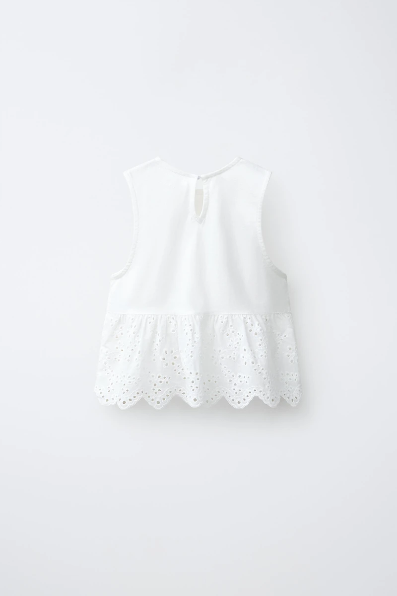 SWISS EMBROIDERY CONTRAST T-SHIRT