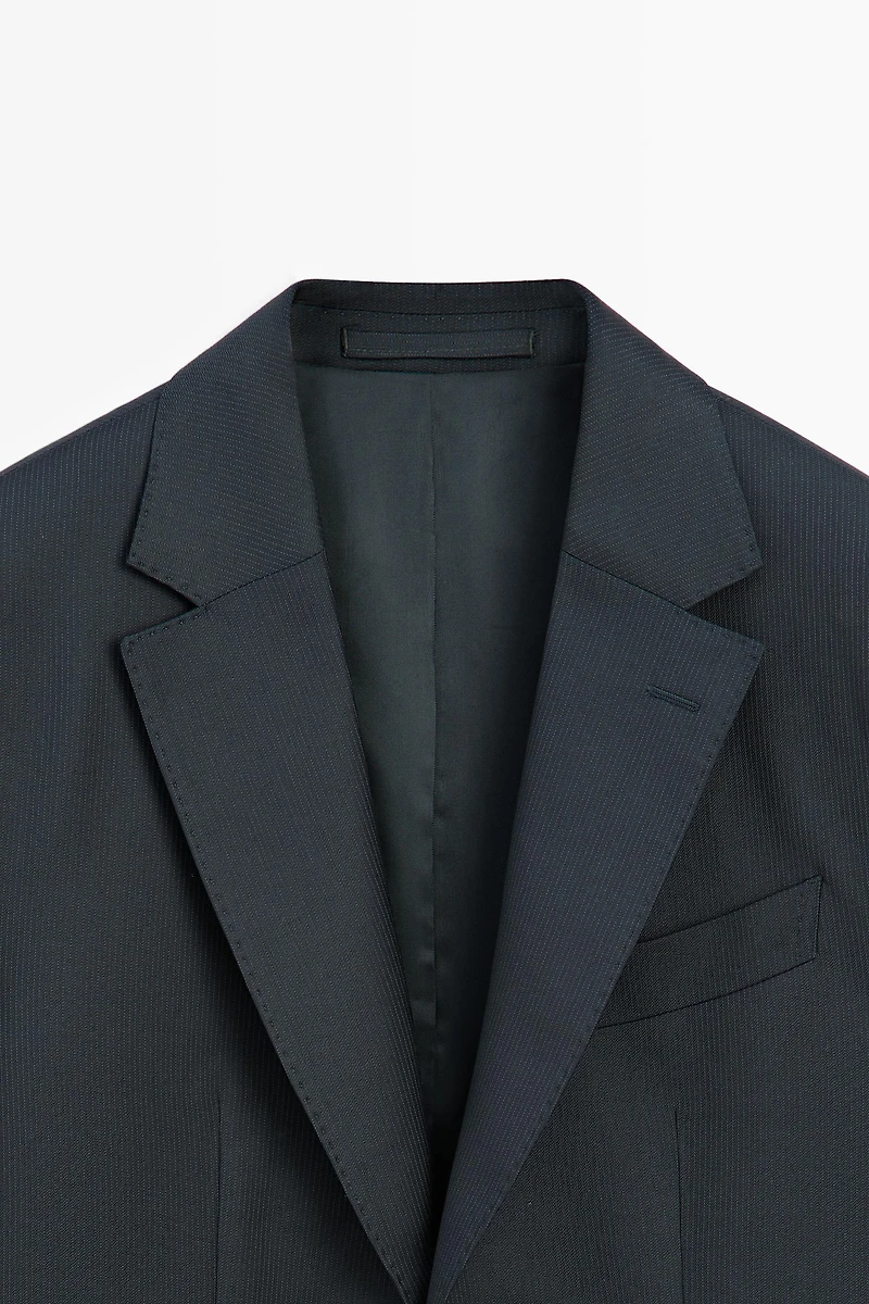 Striped wool blend suit blazer