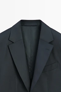 Striped wool blend suit blazer