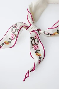 CROSS STITCH EMBROIDERED BANDANA