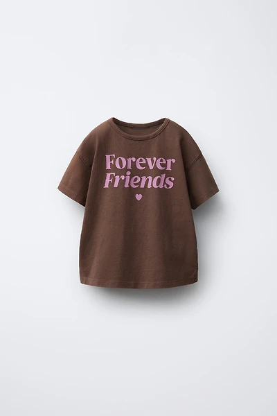 WASHED EFFECT TEXT T-SHIRT