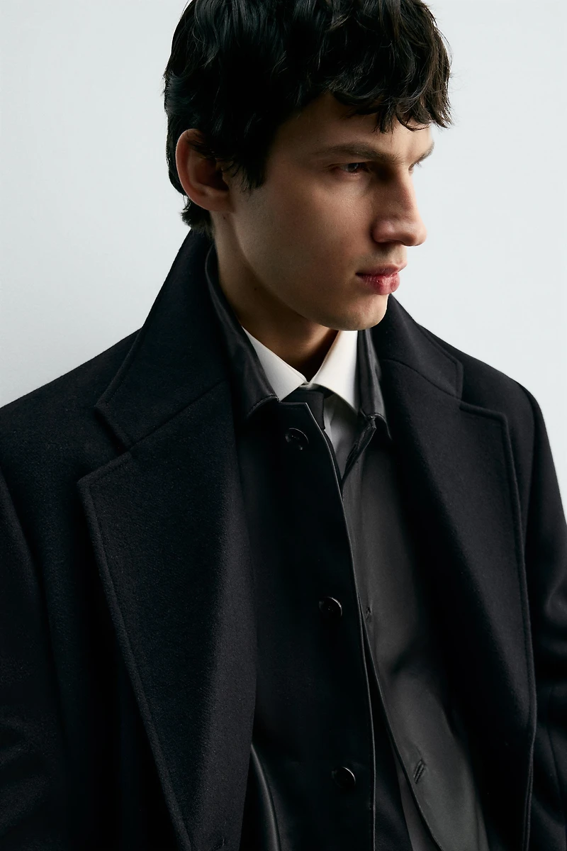 MANTEAU CROISÉ AVEC LAINE