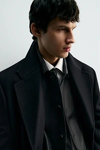 MANTEAU CROISÉ AVEC LAINE