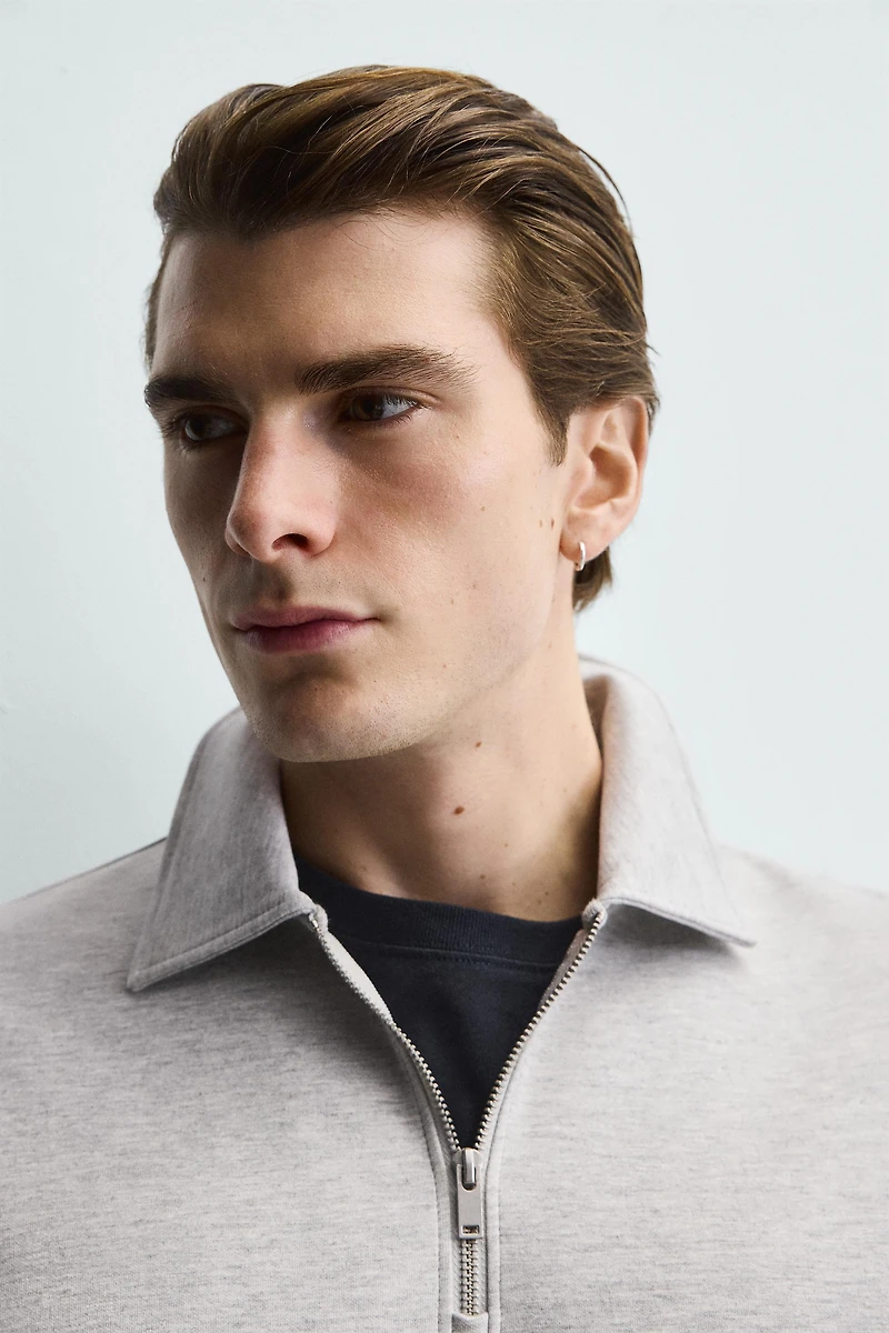 INTERLOCK ZIP POLO SWEATSHIRT