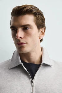 INTERLOCK ZIP POLO SWEATSHIRT