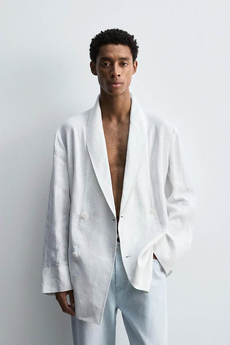 RELAXED FIT LINEN BLAZER