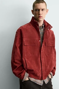 BLOUSON EN CUIR COUPE DÉCONTRACTÉE