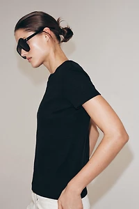 T-SHIRT EN LIN À MANCHES COURTES