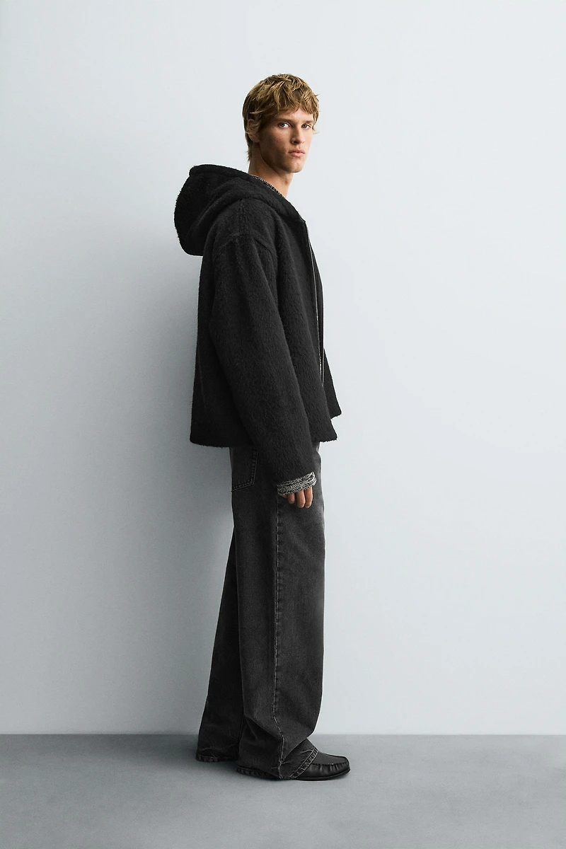 FAUX FUR HOODED OVERSHIRT