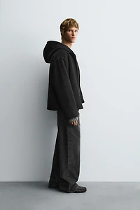 FAUX FUR HOODED OVERSHIRT