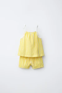 STRIPED T-SHIRT AND BLOOMER SET