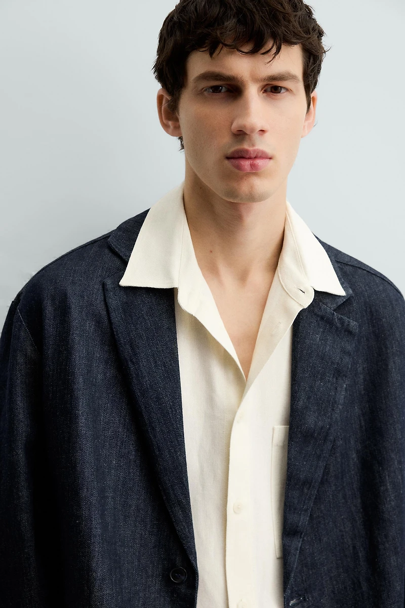 RELAXED FIT DENIM BLAZER