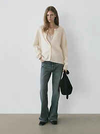 100% wool cable-knit cardigan