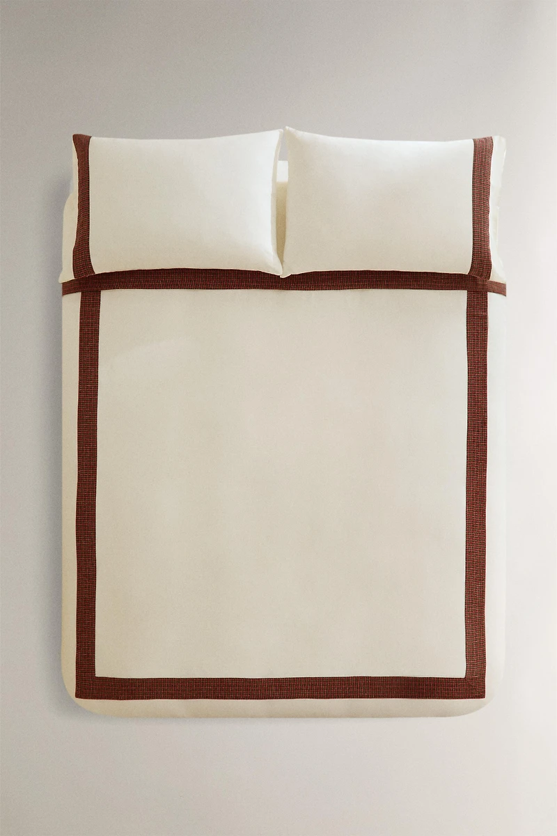 CHRISTMAS LINEN DUVET COVER WITH BORDER