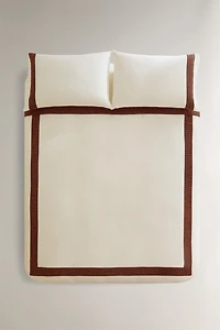 CHRISTMAS LINEN DUVET COVER WITH BORDER