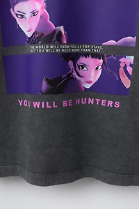 KPOP DEMON HUNTERS™ NETFLIX © WASHED EFFECT PRINTED T-SHIRT