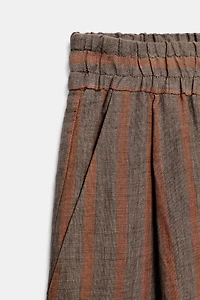 100% LINEN STRIPED PANTS