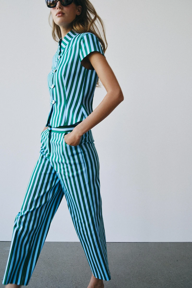 STRIPED CULOTTE PANTS