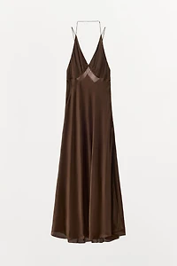 BACKLESS SATIN EFFECT DRESS