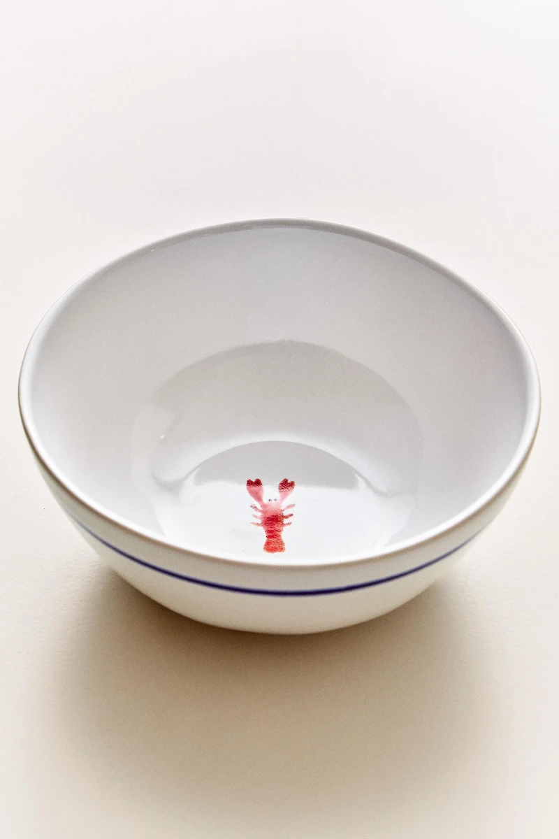 LOBSTER STONEWARE BOWL