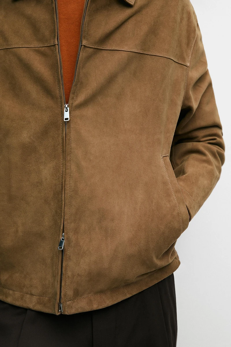 Suede leather jacket