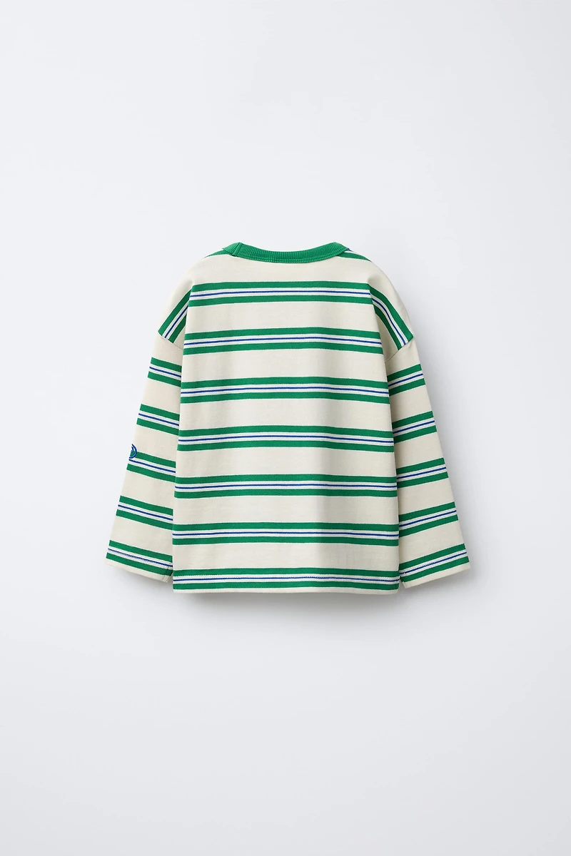 EMBROIDERED STRIPED T-SHIRT