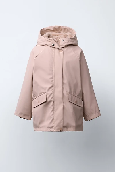 WATER REPELLENT COATED FUR EFFECT JACKET
