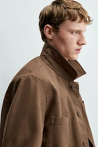 REGULAR FIT CANVAS OVERSHIRT