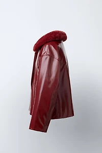 REMOVABLE COLLAR PATENT JACKET
