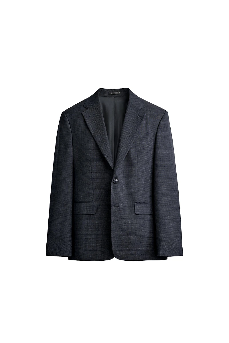 CHECKED REGULAR FIT SUIT BLAZER