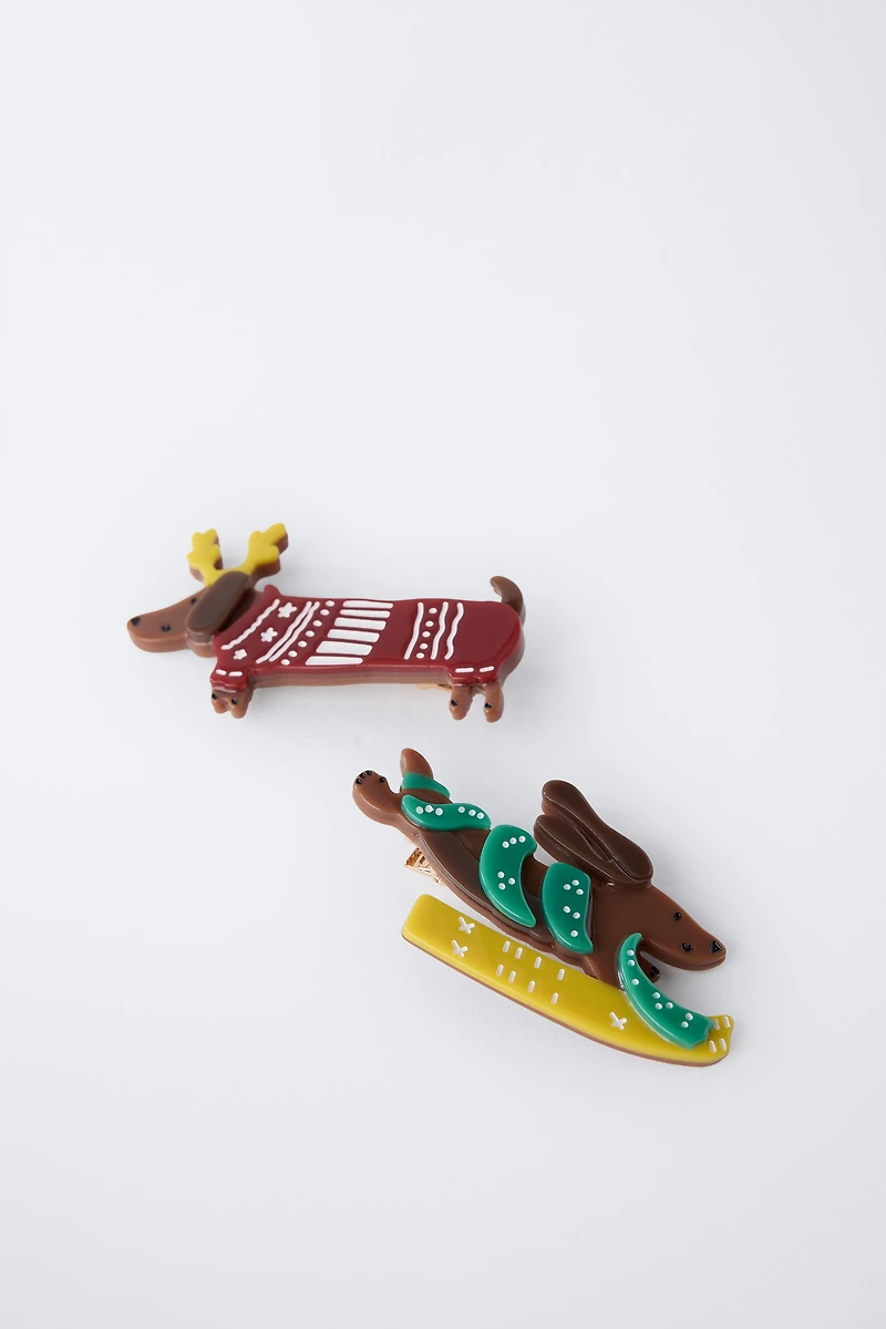 TWO-PACK OF REINDEER PUPPY CLIPS