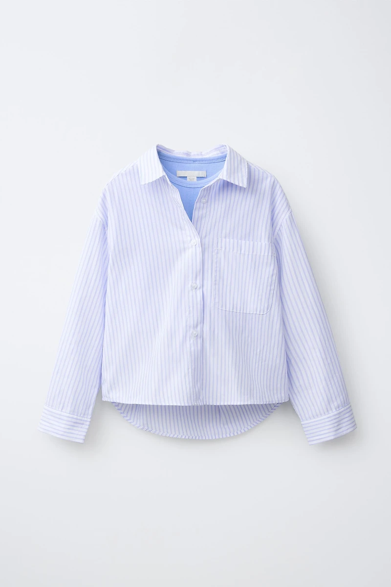 CHEMISE ET TOP RAYURES FLEURS PAILLETTES