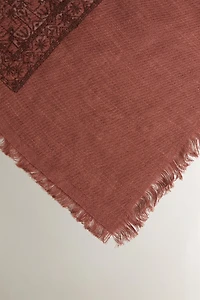 LINEN AND COTTON BLANKET WITH EMBROIDERY