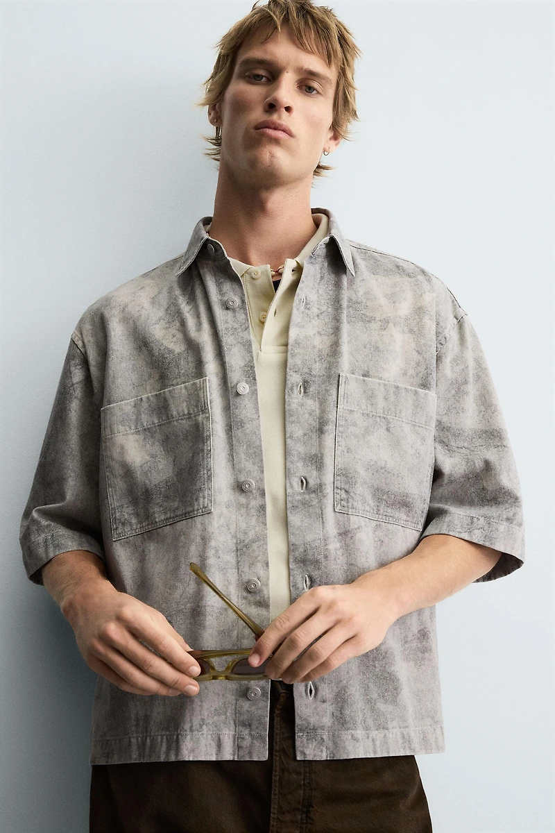 RELAXED FIT ABSTRACT PRINT SHIRT