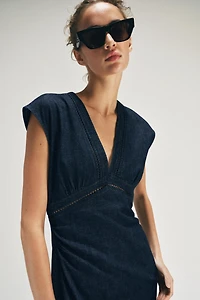 LACE TRIM MIDI DRESS