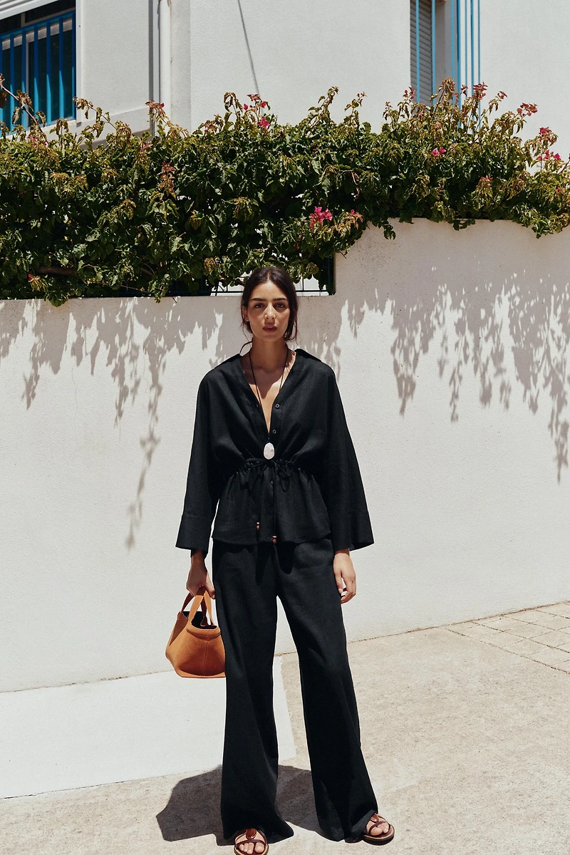 WIDE LINEN PANTS