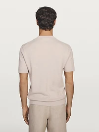 Textured knit short sleeve T-shirt