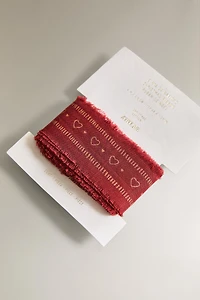 RUBAN CADEAUX CŒUR FRANGES NOËL